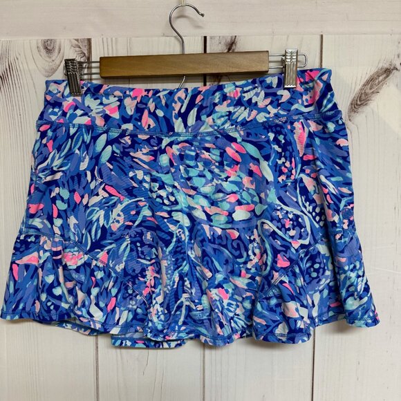Lilly Pulitzer Luxletic Skort Large Purple Party Wave Print EUC - Picture 5 of 11